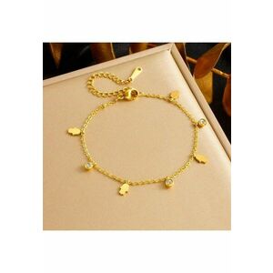 Bratara aurie - din otel inoxidabil - suflata cu aur 18k - cu pietre - Elpida C3 imagine