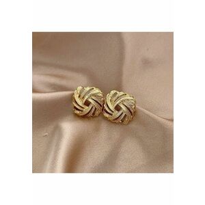 Cercei aurii - cu clips - patrati - impletiti - Lisbet C3 imagine