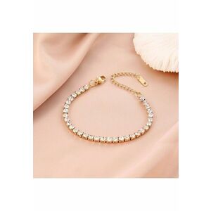 Bratara aurie - tennis - din otel inoxidabil - suflata cu aur 18k - cu pietre din zirconiu - Dafina C6 imagine