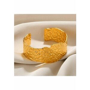 Bratara aurie - din otel inoxidabil - suflata cu aur 18k - forma neregulata - texturata - Joella C6 imagine