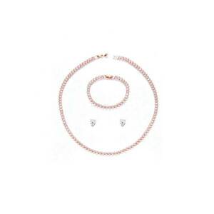 Set colier - cercei si bratara - tennis - rose-gold - cu pietre din zirconiu - Nicha C1 imagine