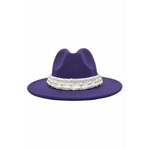 Palarie mov - handmade - reglabila - cu accesoriu detasabil - cu perle - Siena imagine