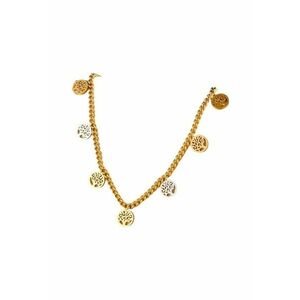 Colier auriu - din otel inoxidabil - cu banuti si copacul vietii - suflat cu aur 18k - Raina C6 imagine