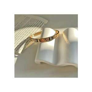 Bratara aurie - din otel inoxidabil - stil bangle - suflata cu aur 18k - Love C1 imagine