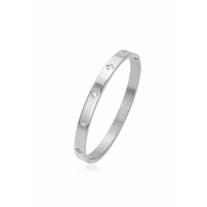 Bratara argintie - tip bangle - cu pietre din zirconiu - diametru 5.8 cm - Pontianus C1 imagine