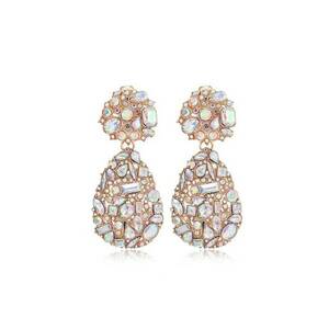 Cercei aurii - masivi - cu clips si pietre - Mariza C3 imagine