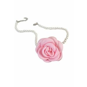 Colier choker - cu perle si floare roz - Begitta C14 - imagine