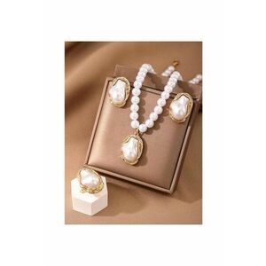 Set colier - cercei si inel reglabil - cu perle - Johanna C19 imagine