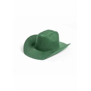 Palarie Fedora - verde - din lana - stil cowboy - reglabila - Cevin imagine
