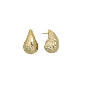 Cercei aurii - texturati - forma de picatura de apa - Morits C6 - imagine