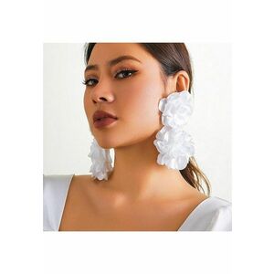 Cercei albi - forma de flori cu petale - Hayden C5 - imagine