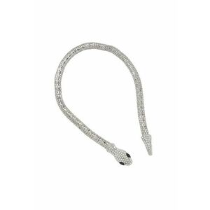 Colier argintiu - forma de sarpe - cu pietre - imagine