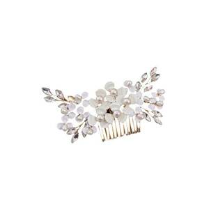 Accesoriu de par - auriu - cu flori - perle si pietre - Gundina C3 - imagine