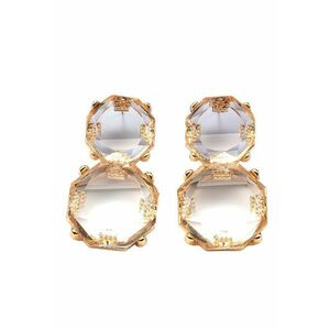 Cercei aurii - cu pietre transparente - Dia C5 - imagine