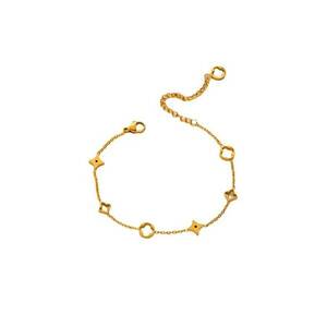 Bratara aurie - din otel inoxidabil - suflata cu aur 18k - cu piese diverse - Ivana C5 imagine