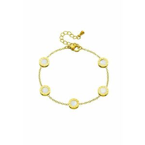 Bratara aurie - din otel inoxidabil - suflata cu aur 18k - cu piese rotunde - Ellenor C3 imagine