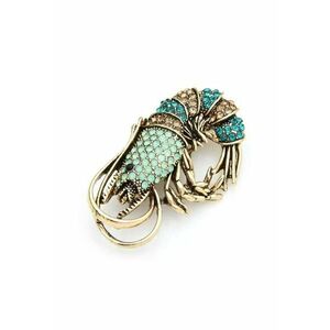 Brosa aurie - forma de crevete cu pietre verzi - Ailen C2 imagine