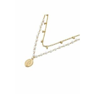 Colier auriu - in 2 straturi - cu perle - Noam C21 - imagine