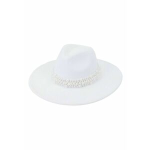 Palarie dama - cu bor lat si perle - Danica - imagine