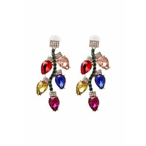 Cercei aurii - forma de crengute - cu pietre multicolore - Talita C14 - imagine