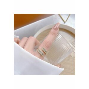 Inel auriu - reglabil - suflat cu aur 14k - cu pietre din zirconiu - Sabrina C1 - imagine