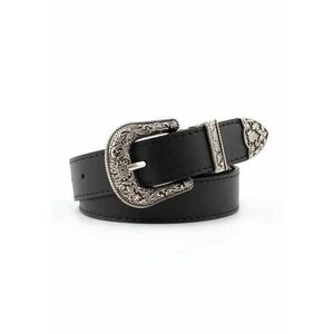 Curea neagra - din piele ecologica - cu catarama argintie - Marika C2 imagine