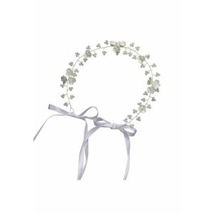 Accesoriu de par - argintiu - cu flori si perlute - Charissa C28 - imagine