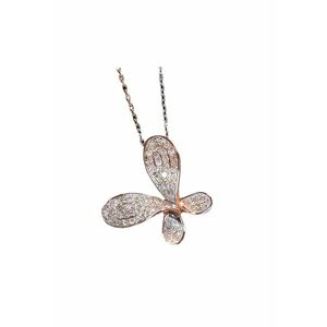 Colier argintiu - cu fluture si pietre din zirconiu - Debora C27 - imagine