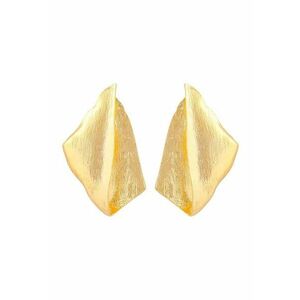 Cercei aurii - forma de petala indoita - Nisse C9 imagine