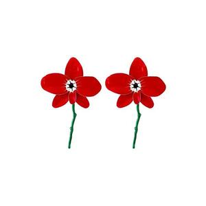 Cercei rosii - forma de floare supradimensionata - Regna C9 imagine