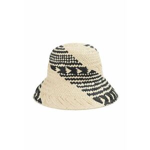 Palarie dama - bej - din paie - stil canotiera - Leonid - imagine