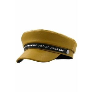 Sapca dama - galbena - din piele ecologica - Mirna - imagine