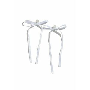 Cercei albi - lungi - cu perlute si fundita - Marino C1 imagine