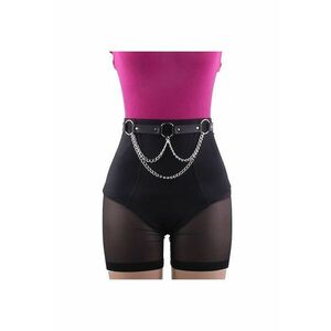 Ham negru - de talie - cu lanturi - din piele ecologica - Minea C25 - imagine