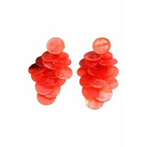 Cercei portocalii - cu piese rotunde suprapuse - Gina C4 imagine