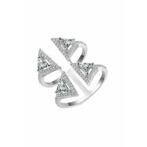 Inel argintiu - reglabil - cu pietre din zirconiu - Lucas C4 - imagine