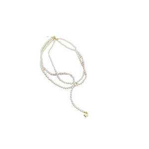 Colier auriu - lung - cu perle si inimioara - Ingun C2 - imagine