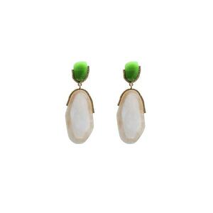 Cercei aurii - ovali - cu pietre verzi - Ankie C5 imagine