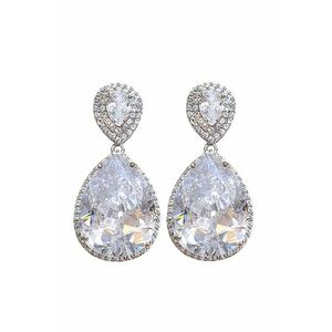 Cercei argintii - forma de lacrima - cu pietre din zirconiu - Aleksei C14 imagine