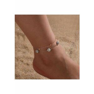 Bratara de picior - aurie - in 2 straturi - cu pietre - Geneva C33 - imagine