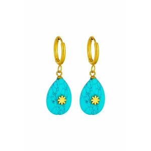 Cercei aurii - cu pietre turquoise - Athena C13 - imagine