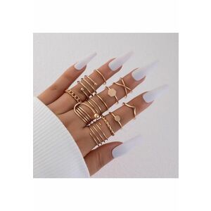 Set 12 inele - aurii - Malina C23 - imagine