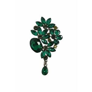 Brosa argintie - cu pietre verzi - Vesla C3 - imagine
