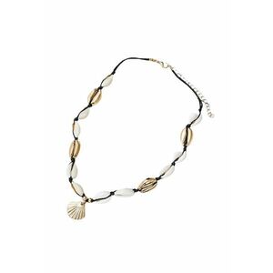 Colier auriu - cu snur negru si scoici naturale - Talita C12 - imagine