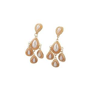 Cercei aurii - stil candelabru - cu perle - Lovis C27 - imagine