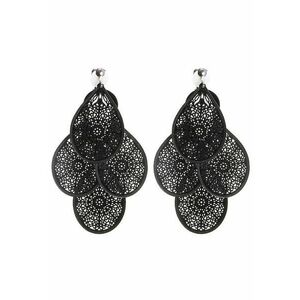 Cercei negri - cu clips si petale - Edele C2 - imagine