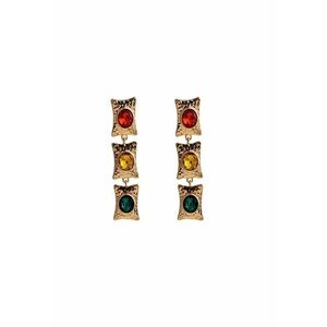 Cercei aurii - cu pietre multicolore - Vira C6 - imagine