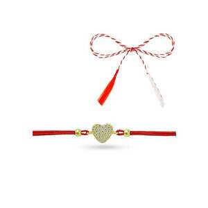 Martisor Premium din Argint placat cu aur - Bratara inimioara cu cristale C1 imagine