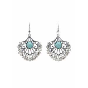 Cercei argintii - stil boho - cu pietre turquoise - Kajana C34 - imagine