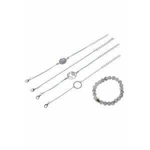 Set 5 bratari argintii - cu margelute bleu - Trixy C2 - imagine